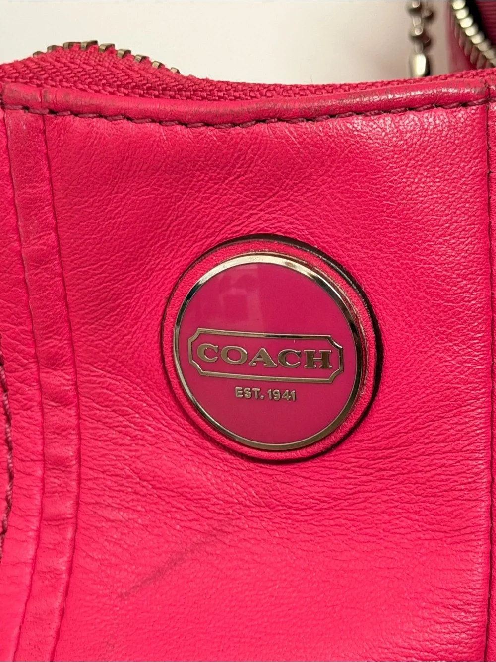 Authentic Coach Poppy Perforated Leather Hobo Shoulder Bag – Hot Pink Y2K